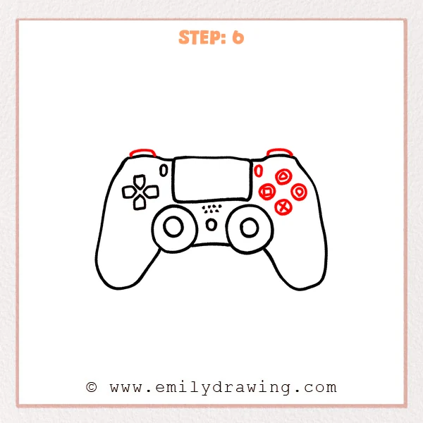 how to draw a ps4 controller - Step 6